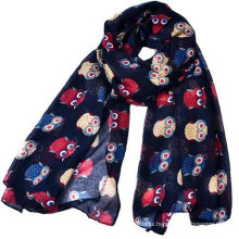 whosale 180*90 women latest new design lovely cat printed voile cotton scarf long animal scarf